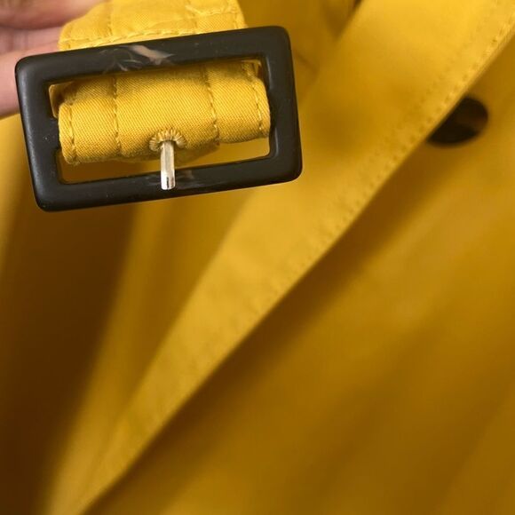 Ann Taylor Petite Mustard Yellow Dopamine Dressing Twill Trench Coat Size XXS - Picture 11 of 16